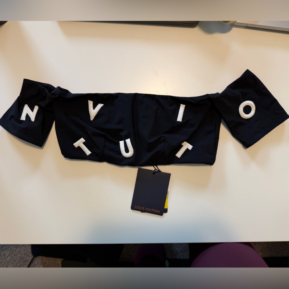Louis Vuitton Black Bandeau with White Lettering